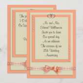 25周年記念の招待状（ピンクとクリーム色） 招待状 (正面/裏面)