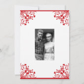 25周年記念の植物モチーフの赤いカード 招待状 (裏面)