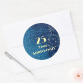 25周年記念の絆と輝きブルーの封印 ラウンドシール (封筒)