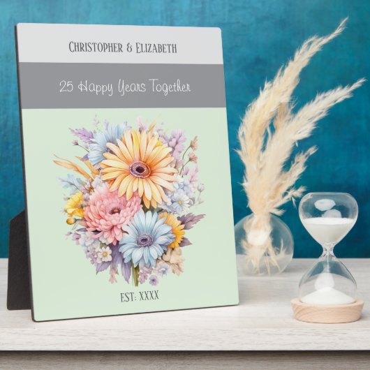 25周年記念の花の名前は緑 フォトプラーク (側面)