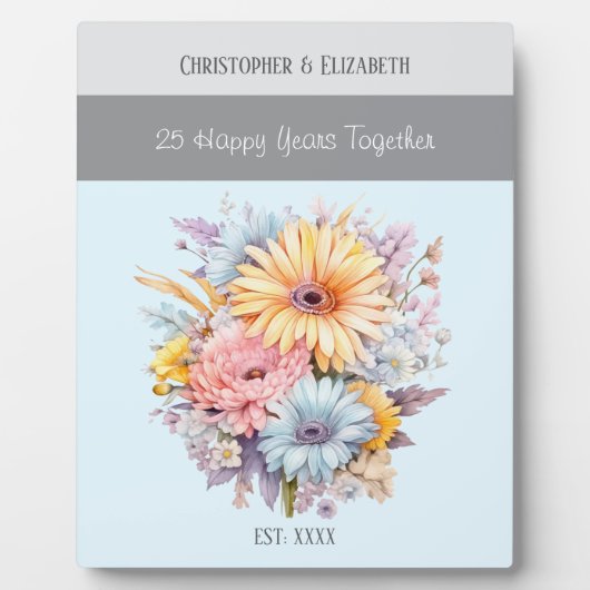 25周年記念の花の名前は青 フォトプラーク (正面)