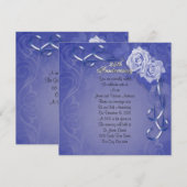 25周年記念の誓いの更新青いバラ 招待状 (正面/裏面)