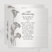 25周年記念の誓いの更新 カラー・リリー 招待状 (正面/裏面)