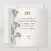 25周年記念の誓いの更新 カラー・リリー 招待状 (裏面)