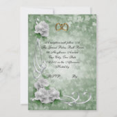 25周年記念の誓いの更新 白いバラ 招待状 (裏面)