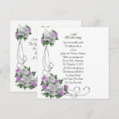 25周年記念の誓いの更新 白いバラ 招待状 (正面/裏面)