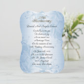 25周年記念の誓いの更新　青いサテン 招待状 (スタンド正面)