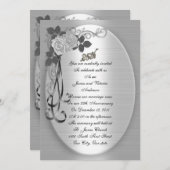 25周年記念の誓いを更新ホワイトローズ 招待状 (正面/裏面)