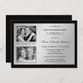 25周年記念の過去と現在を写した写真招待状 招待状 (正面/裏面)