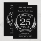 25周年記念の銀婚式 招待状 (正面/裏面)