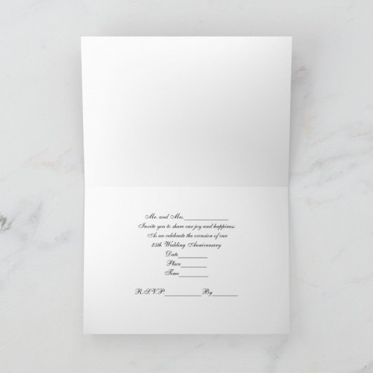 25周年記念の銀 招待状 (内部)