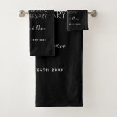 25周年記念の黒と白の花輪 バスタオルセット (インサイチュ)