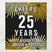 25周年記念を祝おう おしゃれな名入れギフト ワインラベル (シングルラベル)