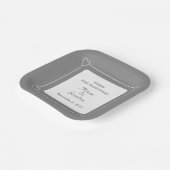 25周年記念エレガントロマンチックハートシルバー ペーパープレート (傾斜あり)