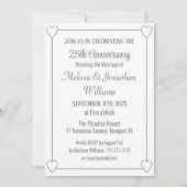 25周年記念エレガントロマンチックハートシルバー 招待状 (正面)