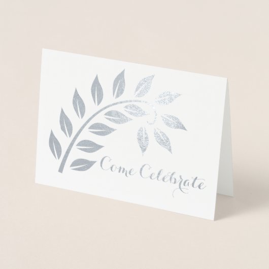 25周年記念カスタム写真招待状 箔カード (正面)