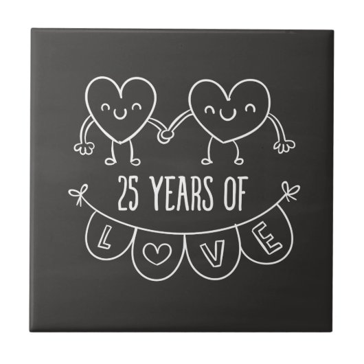25周年記念ギフトチョークハート タイル (正面)