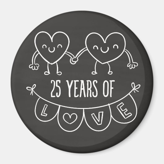 25周年記念ギフトチョークハート マグネット (正面)