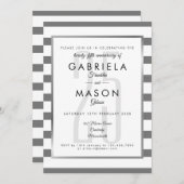 25周年記念クラシックシルバーストライプアールデコ 招待状 (正面/裏面)