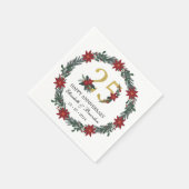 25周年記念クリスマスナパーソナライズされたプキンス スタンダードカクテルナプキン (角)