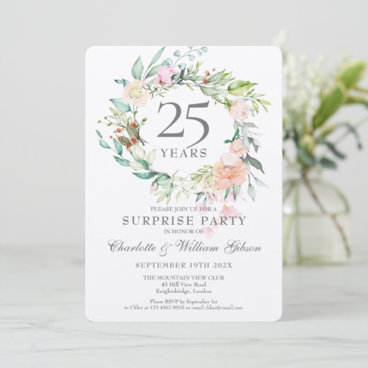 25周年記念サプライズパーティーフローラ 招待状 (スタンド正面)