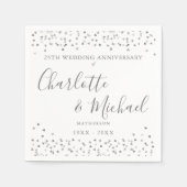 25周年記念シグネチャーシルバーハート紙吹雪 スタンダードカクテルナプキン (正面)