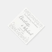 25周年記念シグネチャーシルバーハート紙吹雪 スタンダードカクテルナプキン (角)