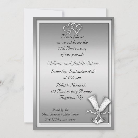 25周年記念シャンパン招待状 招待状 (正面)