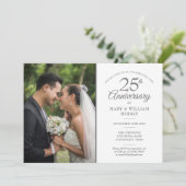 25周年記念シルバーコンフェッティウェディングフォト 招待状 (スタンド正面)