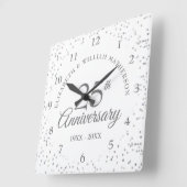25周年記念シルバースターダスト スクエア壁時計 (傾斜)
