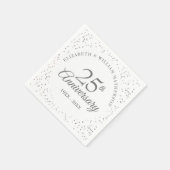 25周年記念シルバースターダスト スタンダードカクテルナプキン (角)