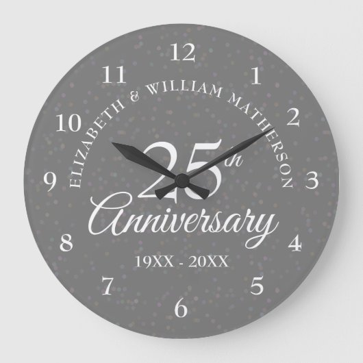 25周年記念シルバースターダスト ラージ壁時計 (正面)