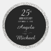25周年記念シルバースパークルブラックグラスタイリッシュム ラウンドシール (正面)