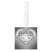 25周年記念シルバーダイヤモンドフォトキープサケ キューブオーナメント (正面)