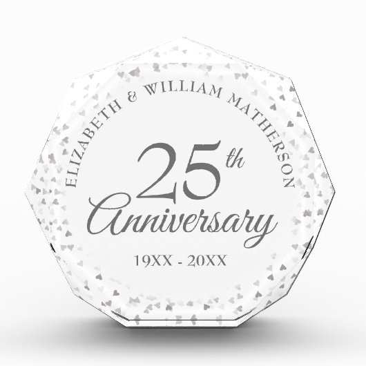 25周年記念シルバーハートの紙吹雪 フォトブロック (正面)