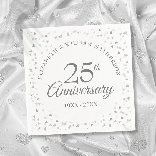 25周年記念シルバーハート スタンダードカクテルナプキン