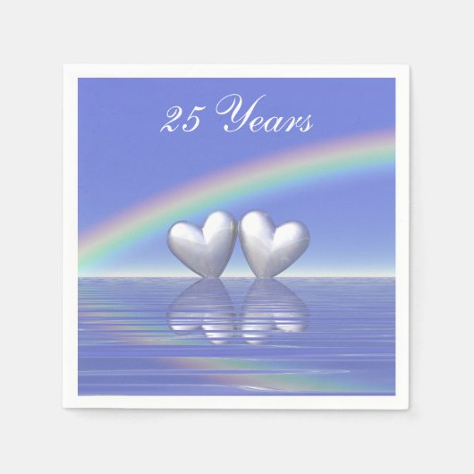25周年記念シルバーハート スタンダードカクテルナプキン (正面)