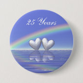 25周年記念シルバーハート 缶バッジ (正面)