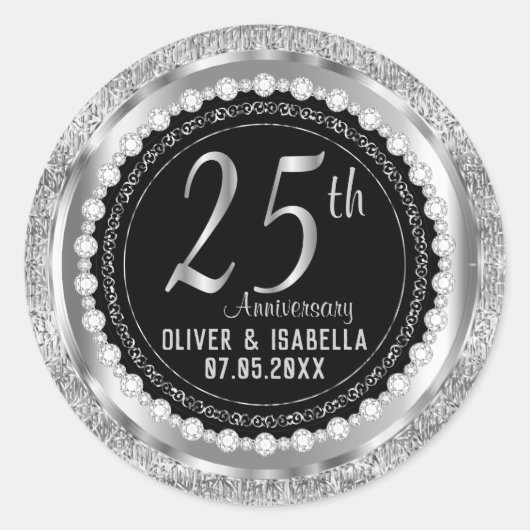 25周年記念シルバーメタリック&ブラック ラウンドシール (正面)
