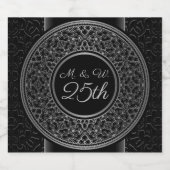 25周年記念シルバーメダリオンモノグラムの スパークリングワインラベル (シングルラベル)