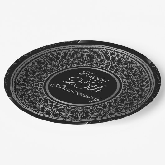 25周年記念シルバーメダリオン紙プレート ペーパープレート (アングル)