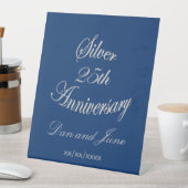 25周年記念シルバー記念日パーソナライズドデザイン 台座サイン (インサイチュ)