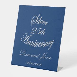 25周年記念シルバー記念日パーソナライズドデザイン 台座サイン