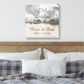 25周年記念シ結婚ックシルバータイポグラフィ キャンバスプリント (インサイチュ (寝室))