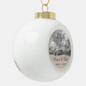 25周年記念シ結婚ックシルバータイポグラフィ セラミックボールオーナメント (左)