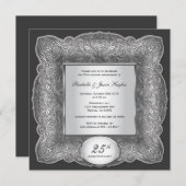 25周年記念スクエアシルバー招待状 招待状 (正面/裏面)