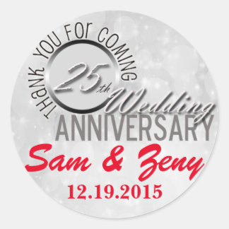 25周年記念ステッ結婚カーありがとう ラウンドシール