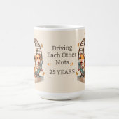 25周年記念ハムスターお互いのナッツを運転 コーヒーマグカップ (中央)
