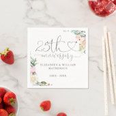 25周年記念ハートスクリプトバラフローラ スタンダードカクテルナプキン (インサイチュ)