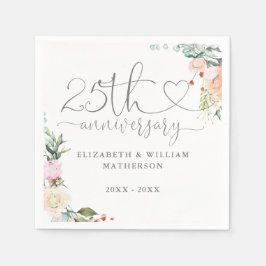 25周年記念ハートスクリプトバラフローラ スタンダードカクテルナプキン